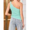 imageCicy Bell Womens One Shoulder Tank Tops Summer Going Out Tops Ruched Asymmetrical Sleeveless ShirtsMint Green