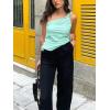 imageCicy Bell Womens One Shoulder Tank Tops Summer Going Out Tops Ruched Asymmetrical Sleeveless ShirtsMint Green