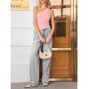imageCicy Bell Womens One Shoulder Tank Tops Summer Going Out Tops Ruched Asymmetrical Sleeveless ShirtsPink