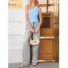imageCicy Bell Womens One Shoulder Tank Tops Summer Going Out Tops Ruched Asymmetrical Sleeveless ShirtsSky Blue