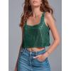 imageCicy Bell Womens Sequin Crop Tank Tops Cute Sleeveless Sparkly Camisole Blouse Cocktail Evening Party Tank Shirts
