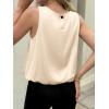 imageCicy Bell Womens Silk Satin Cropped Tank Tops Bubble Hem Summer Trendy Sleeveless Shirts Crew Neck Loose Fit BlousesBeige