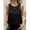 imageCicy Bell Womens Silk Satin Cropped Tank Tops Bubble Hem Summer Trendy Sleeveless Shirts Crew Neck Loose Fit BlousesBlack