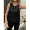 imageCicy Bell Womens Silk Satin Cropped Tank Tops Bubble Hem Summer Trendy Sleeveless Shirts Crew Neck Loose Fit BlousesBlack