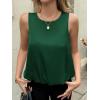 imageCicy Bell Womens Silk Satin Cropped Tank Tops Bubble Hem Summer Trendy Sleeveless Shirts Crew Neck Loose Fit BlousesDark Green