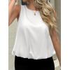 imageCicy Bell Womens Silk Satin Cropped Tank Tops Bubble Hem Summer Trendy Sleeveless Shirts Crew Neck Loose Fit BlousesWhite