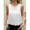 imageCicy Bell Womens Silk Satin Cropped Tank Tops Bubble Hem Summer Trendy Sleeveless Shirts Crew Neck Loose Fit BlousesWhite