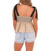 imageCicy Bell Womens Summer Babydoll Tank Tops Smocked Square Neck Casual Sleeveless Shirts Beach Backless Peplum Blouses Khaki