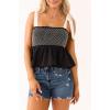 imageCicy Bell Womens Summer Babydoll Tank Tops Smocked Square Neck Casual Sleeveless Shirts Beach Backless Peplum BlousesBlack