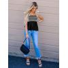 imageCicy Bell Womens Summer Babydoll Tank Tops Smocked Square Neck Casual Sleeveless Shirts Beach Backless Peplum BlousesBlack