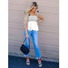 imageCicy Bell Womens Summer Babydoll Tank Tops Smocked Square Neck Casual Sleeveless Shirts Beach Backless Peplum BlousesWhite