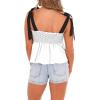 imageCicy Bell Womens Summer Babydoll Tank Tops Smocked Square Neck Casual Sleeveless Shirts Beach Backless Peplum BlousesWhite