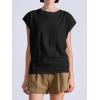 imageCicy Bell Womens Summer Cap Sleeve Tank Tops Casual Crew Neck Tshirts Trendy Loose Fit Basic Tee ShirtsBlack