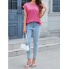 imageCicy Bell Womens Summer Cap Sleeve Tank Tops Casual Crew Neck Tshirts Trendy Loose Fit Basic Tee ShirtsBright Pink