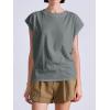 imageCicy Bell Womens Summer Cap Sleeve Tank Tops Casual Crew Neck Tshirts Trendy Loose Fit Basic Tee ShirtsGrey