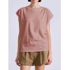 imageCicy Bell Womens Summer Cap Sleeve Tank Tops Casual Crew Neck Tshirts Trendy Loose Fit Basic Tee ShirtsPink