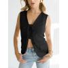 imageCicy Bell Womens Tie Front Blazer Vest Summer Sleeveless V Neck Tank Top 2025 Casual Business WaistcoatBlack