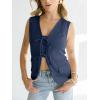 imageCicy Bell Womens Tie Front Blazer Vest Summer Sleeveless V Neck Tank Top 2025 Casual Business WaistcoatNavy