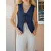 imageCicy Bell Womens Tie Front Blazer Vest Summer Sleeveless V Neck Tank Top 2025 Casual Business WaistcoatNavy
