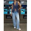 imageCicy Bell Womens Tie Front Blazer Vest Summer Sleeveless V Neck Tank Top 2025 Casual Business WaistcoatNavy