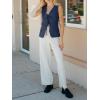 imageCicy Bell Womens Tie Front Blazer Vest Summer Sleeveless V Neck Tank Top 2025 Casual Business WaistcoatNavy