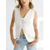 imageCicy Bell Womens Tie Front Blazer Vest Summer Sleeveless V Neck Tank Top 2025 Casual Business WaistcoatWhite