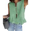 imageCicy Bell Womens Bow Front Tie Tank Tops Pleated Babydoll Top Sleeveless Cute Coquette Shirt Summer OutfitsMint Green