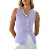 imageCicy Bell Womens Button Down Tank Tops Summer Sleeveless Vest Tops Trendy Ribbed Fitted Going Out ShirtsLight Purple