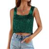 imageCicy Bell Womens Sequin Crop Tank Tops Cute Sleeveless Sparkly Camisole Blouse Cocktail Evening Party Tank Shirts