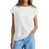 imageCicy Bell Womens Summer Cap Sleeve Tank Tops Casual Crew Neck Tshirts Trendy Loose Fit Basic Tee ShirtsWhite