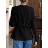 imageCicy Bell Womens Business Casual Fitted Blazers Collarless Split Hem Work Office Button Down Suit JacketsBlack