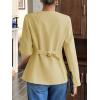imageCicy Bell Womens Business Casual Fitted Blazers Collarless Split Hem Work Office Button Down Suit JacketsYellow