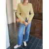 imageCicy Bell Womens Business Casual Fitted Blazers Collarless Split Hem Work Office Button Down Suit JacketsYellow