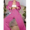 imageCicy Bell Womens Cropped Blazer 2 Piece Outfits Business Casual Blazer Jacket and Wide Leg Work Pants Suit SetsRose Red