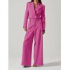 imageCicy Bell Womens Cropped Blazer 2 Piece Outfits Business Casual Blazer Jacket and Wide Leg Work Pants Suit SetsRose Red
