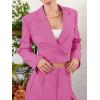 imageCicy Bell Womens Cropped Blazer 2 Piece Outfits Business Casual Blazer Jacket and Wide Leg Work Pants Suit SetsRose Red