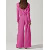 imageCicy Bell Womens Cropped Blazer 2 Piece Outfits Business Casual Blazer Jacket and Wide Leg Work Pants Suit SetsRose Red