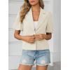 imageCicy Bell Womens Puff Short Sleeve Blazers Business Casual Button Down Lightweight Suit JacketsApricot
