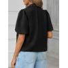 imageCicy Bell Womens Puff Short Sleeve Blazers Business Casual Button Down Lightweight Suit JacketsBlack
