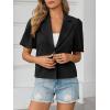 imageCicy Bell Womens Puff Short Sleeve Blazers Business Casual Button Down Lightweight Suit JacketsBlack