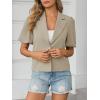 imageCicy Bell Womens Puff Short Sleeve Blazers Business Casual Button Down Lightweight Suit JacketsDark Khaki