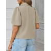 imageCicy Bell Womens Puff Short Sleeve Blazers Business Casual Button Down Lightweight Suit JacketsDark Khaki
