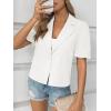 imageCicy Bell Womens Puff Short Sleeve Blazers Business Casual Button Down Lightweight Suit JacketsWhite