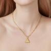 imageCicy Bell Womens Initial Necklace 18k Gold Plated AZ Triangle Letter Dainty Figaro Chain Pendant Necklace Jewelry Gifts 177 with 4 ExtenderFGold