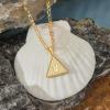 imageCicy Bell Womens Initial Necklace 18k Gold Plated AZ Triangle Letter Dainty Figaro Chain Pendant Necklace Jewelry Gifts 177 with 4 ExtenderVGold