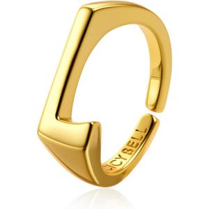 imageCicy Bell Womens 18k Gold Plated Initial Statement Rings Bold Letter Personalized Initial Stacking RingsInitialL