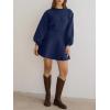 imageCicy Bell Womens Puff Long Sleeve Sweater Dresses Casual Trendy ALine Short Mini Dress Fall High Waisted Skater DressNavy